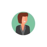 colored avatar of businesswoman vector icon illustration