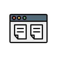 Browser, web site, files vector icon illustration