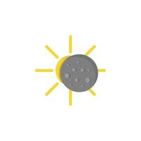 Sun moon eclipse vector icon illustration