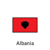 National flag of Albania in simple colors with name vector icon illustration