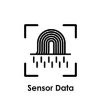 fingerprint, focus, sensor data vector icon illustration