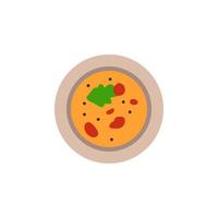 soup in a plate colored vector icon illustration