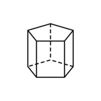 Geometric shapes, pentagonal prism vector icon illustration