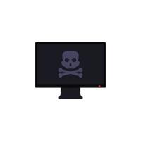 infected computer vector icon illustration