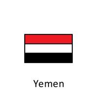 National flag of Yemen in simple colors with name vector icon illustration