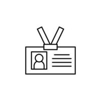 Workplace, id card vector icon illustration