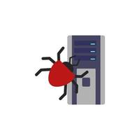 beetle and computer vector icon illustration