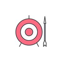 flecha y objetivo vector icono ilustración