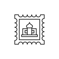 Stamp, travel, mosque vector icon illustration