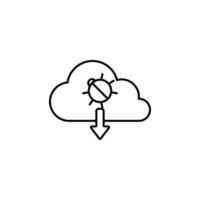 bug download from cloud vector icon illustration