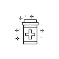 Pills jar vector icon illustration