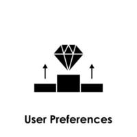 stand, diamond, user preferences vector icon illustration