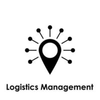 pin, circles, logistics management vector icon illustration