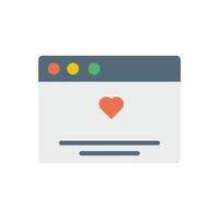 Browser, web site, heart, comment vector icon illustration