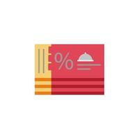 Food delivery, coupon, discount, eat, food restaurant color vector icon illustration