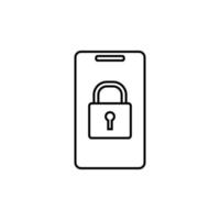 lock in a smart phone vector icon illustration