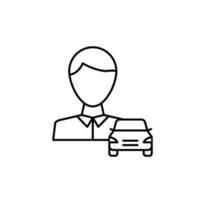 Teacher, driver, car vector icon illustration