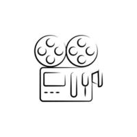 cinema projector outine logo style vector icon illustration