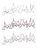 ciudad bohordo handdraw y línea vector icono ilustración