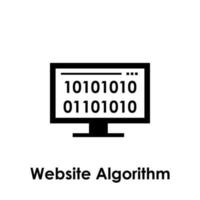 monitor, codding, website algorithm vector icon illustration