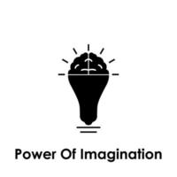 bulb, brain, power of imagination vector icon illustration