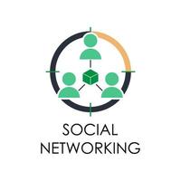 colored social networking vector icon illustration