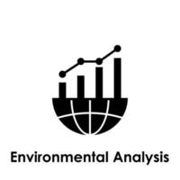 global, chart, environmental analysis vector icon illustration