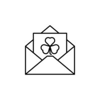Patrick day, e-mail, envelope, greeting, invitation, message, letter vector icon illustration
