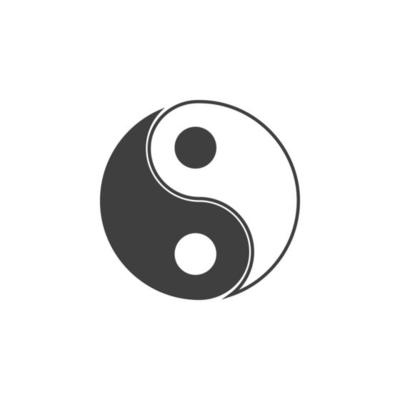 Yin Yang vector icon illustration