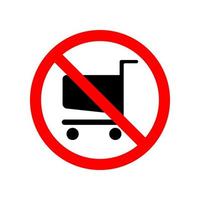 prohibited shopping trolley vector icon illustration