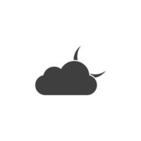 cloudy night vector icon illustration