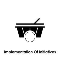 basket, arrows, implementation of initiatives vector icon illustration