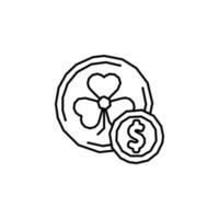 Clover, coins vector icon illustration