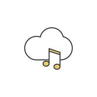 musical cloud vector icon illustration