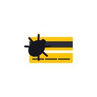 beetle on credit card vector icon illustration