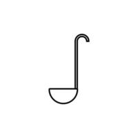 ladle simple line vector icon illustration