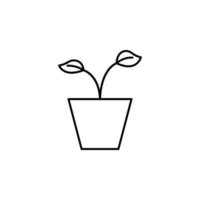 Sprout outline vector icon illustration