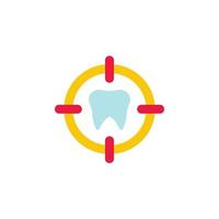 Dentistry, dentist, doctor, hospital, target teeth tooth color vector icon illustration