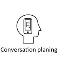 Human, phone, chat in mind vector icon illustration