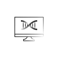 Computer, DNA vector icon illustration