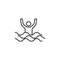 sinking person line vector icon illustration