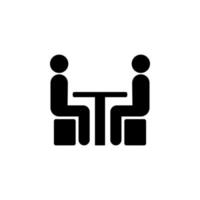 chatting at the table vector icon illustration