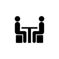 chatting at the table vector icon illustration