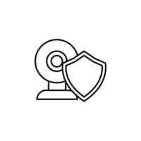 shield in web camera vector icon illustration