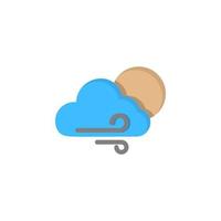 Cloud moon wind vector icon illustration