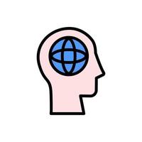 head globe vector icon illustration