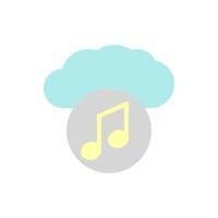 Cloud, note vector icon illustration