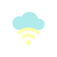 Cloud, wi-fi vector icon illustration