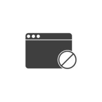 blocked browser vector icon illustration