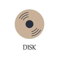 colored CD disk vector icon illustration